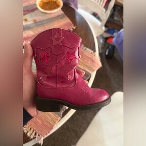 Pink toddler western boots
